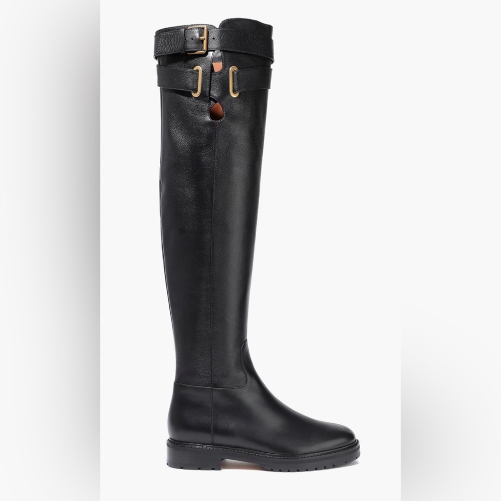 Classic Black Leather Knee-High Women's Boot